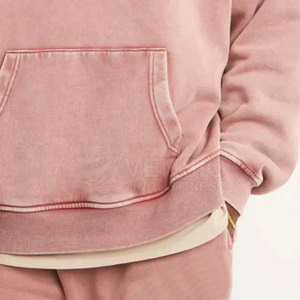 Sweat-shirts à capuche pour hommes de haute qualité, en coton 100% uni, lavage à l'acide, séchage rapide, respirants, 300g, avec impression de logo personnalisé pour l'hiver - Product Image 6