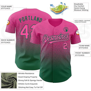 GUANTES de alta visibilidad inspirados en la era del retroceso Jersey de béisbol de la ciudad Material reciclado ecológico Camisetas de entrenamiento transpirables - Product Image 2