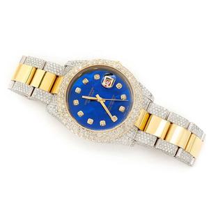 Moda de lujo hecho a mano VVS Clarity Moissanite Diamond Watch relojes de pulsera completamente helados con esfera redonda precio bajo - Product Image 4