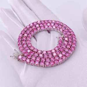 Haute qualité glacé rose Moissanite diamant Tennis chaîne Hip Hop bijoux de corps pour fiançailles fête cadeau de mariage - Product Image 2