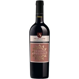 Vino Tinto Italiano del Sur, Suave, Feudo Apuliano Primitivo Salento IGP, 6 Botellas por Caja, 750 ml - Product Image 1