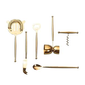 Best Quality Modern Gold Metal <b>Bar</b> <b>Tools</b> Set Of 6 <b>Bar</b> Accessories in Affordable Price From India - Product Image 1