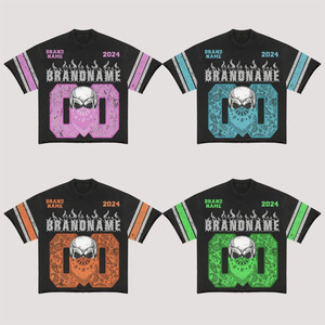 2025 haute qualité Streetwear 100% coton T-shirt pour hommes coupe ample unisexe goutte épaule sérigraphie Boxy - Product Image 1