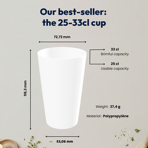 Vasos de Plástico Esmerilados al por Mayor |   Vasos Reutilizables de 25cl, 33cl y 50cl |   Vajilla sin Imprimir al por Mayor para Eventos - Product Image 1