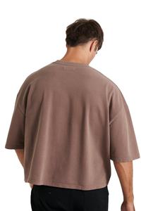 Camiseta Deportiva con Logotipo Personalizado, Estilo Vintage, Corte Cuadrado, Tejido Grueso, Top Corto, Algodón, Corte Holgado, para Hombre 2026 - Product Image 3