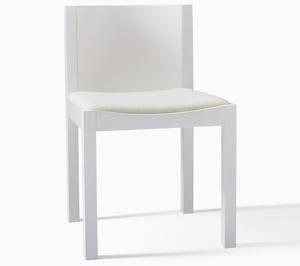 เก้าอี้ทานข้าวไม้สักแท้ Lenox ดีไซน์ทันสมัย สีขาว สำหรับใช้ภายในหรือภายนอกอาคาร - Product Image 2