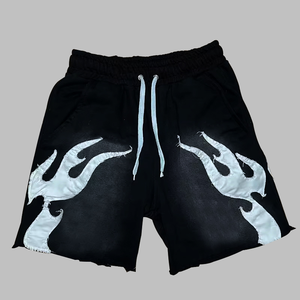 Drawing Summer Custom High Quality Vintage Manufacturer Polyester/Nylon Breathable Elastic Waist <b>Sweat</b> <b>Men</b> Acid Wash <b>Shorts</b> - Product Image 4