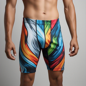 Collants de compression élastiques à 4 sens pour hommes, shorts d'entraînement et de fitness solides, shorts de compression à couche de base à sublimation personnalisables - Product Image 1