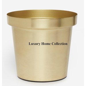 Pots et jardinières d'affichage de fleurs de fantaisie modernes plaqués or de créateur fissuré unique en métal de qualité supérieure fantaisie pour les articles de jardin - Product Image 3