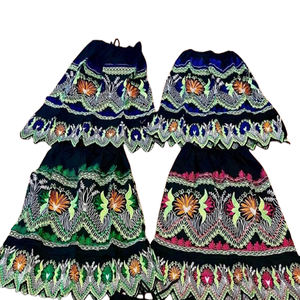 Elegante plisado estilo Vintage cintura Natural de talla grande verano 100% algodón ecológico Patchwork Hawaii polinesio diseño Floral - Product Image 4