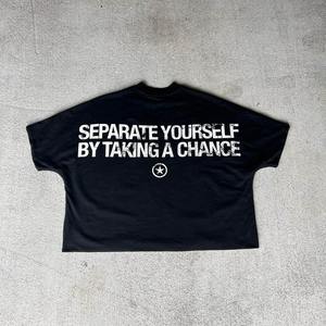 Logo personnalisé T-shirt Boxy pour hommes T-shirt épais et surdimensionné 100% coton T-shirt court Boxy Fit T-shirt vintage en coton pour hommes - Product Image 6