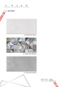 Carreaux de mur en céramique design 300x600mm pour salle de bain et cuisine, aspect brillant mat, effet sculpture de sucre, pour la décoration murale intérieure contemporaine - Product Image 2