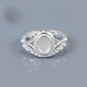 Bague en pierre ovale en argent sterling 925 réglage 5x7mm lunette montage vierge bricolage souvenir bijoux personnalisables pour femmes et hommes - Product Image 2