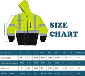 Venta al por mayor de clase 3 DE SEGURIDAD de invierno con capucha de alta visibilidad de poliéster chaqueta de lana térmica reflectante ignífugo producto OEM - Product Image 6