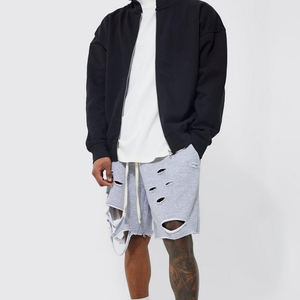 Pantalones cortos de chándal desgastados informales para hombre con logotipo personalizado al por mayor, longitud corta de gran tamaño con impresión digital, servicio OEM - Product Image 4