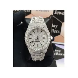 41Mm Premium Luxe Handgemaakte Vvvs Moissanite Diamant Studs Bling Iced Out Horloge Hiphop Polshorloges Voor Mannen Vrouwen Geschenken