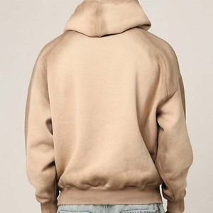 Sweat-shirt à capuche vintage délavé à l'acide, fermeture éclair, effet usé, lourd, surdimensionné pour homme, automne-hiver - Product Image 2