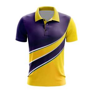 Polo personnalisé pour homme en polyester à sublimation intégrale, respirant et extensible, motif uni foncé - Product Image 6