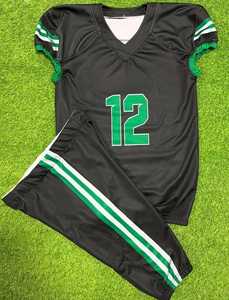 Uniformes de football américain de jeunesse de sublimation conçus sur mesure de la plus haute qualité pantalon intégré en jersey sergé - Product Image 3