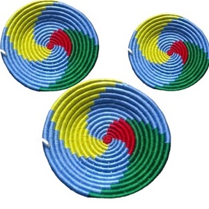 Juego de cesta de decoración de pared de hierba Sabai Natural ecológica de diseño elegante, platos colgantes de pared de hierba Sabai coloridos para decoración del hogar - Product Image 5