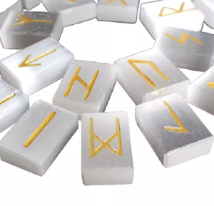 เซเลไนต์คริสตัลรูนจากหินควอตซ์วิคก้าธรรมชาติหินพลังงานสำหรับการทำสมาธิไวกิ้ง - Product Image 2