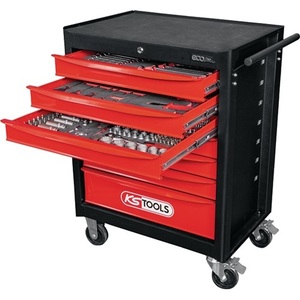 KS <b>TOOLS</b> ECOline 7-<b>Drawer</b> <b>Tool</b> Trolley 300kg Capacity 215-Piece Set Sheet Steel - Product Image 1