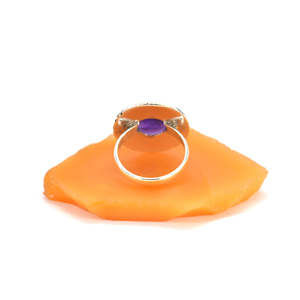 Anillo de compromiso de amatista con forma ovalada de Plata de Ley 925 al por mayor, hermoso diseño elegante para boda, color púrpura - Product Image 4