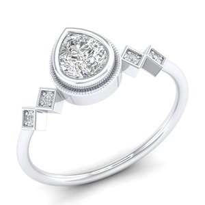 REYES Lujo 14K 18K Oro blanco HPHT CVD Lab Grown Diamond Anillo de compromiso para mujeres Personalizado OEM ODM Joyería fina - Product Image 2