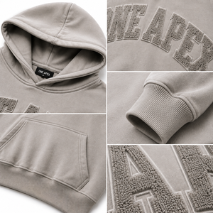 เสื้อฮู้ดดี้ทรงโอเวอร์ไซส์สีเทาหิน ผ้าคอตตอนพรีเมียม ปักลาย สตรีทแวร์ รับทำโลโก้ตามสั่ง OEM ODM - Product Image 6