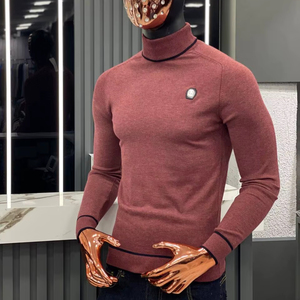 เสื้อสเวตเตอร์ลำลองผู้ชายสำหรับฤดูใบไม้ร่วง, เสื้อสเวตเตอร์ผ้าขนแกะแคชเมียร์แขนยาวมีซิปด้านหน้าให้ความอบอุ่นป้องกันการเกิดรอยยับ - Product Image 1