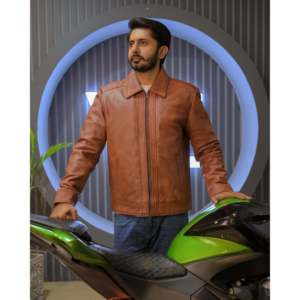 Ionic Brown Leather Motorcycle & Auto <b>Racing</b> <b>Jacket</b> (Sf001) - Product Image 1