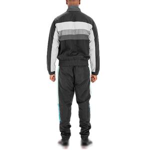 Chándal personalizado de poliéster cortavientos, chándal de nailon con bloques de color, conjunto de 2 piezas para correr, ropa de entrenamiento con cuello con capucha - Product Image 2