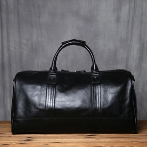 Bolsa de viaje de cuero genuino ligera personalizable duradera con cierre de cremallera Diseño de Moda y único bajo MOQ - Product Image 3