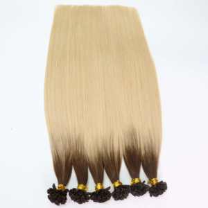 Vente en gros extension de cheveux naturels russes extension de cheveux humains sans couture os droit vierge blond ombré 100% vierge U conseils Extension de cheveux - Product Image 1