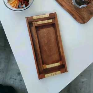 Juego de bandejas rectangulares de madera de mango marrón Natural hechas a mano, decoración ecológica para fiesta de boda de Navidad para platos - Product Image 1