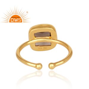 Anillo de Plata de Ley 925 con Baño de Oro de 18K y Cuarzo Ahumado Natural, el Más Vendido, Fabricante de Joyería - Product Image 4