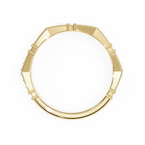 แหวนทองชุบ 14k สไตล์มินิมอล แหวนหมั้นหรูหรา ชุดแหวนแต่งงาน ได้รับการรับรองจาก IGI แหวนเพชรครึ่งวงสำหรับเธอ - Product Image 3