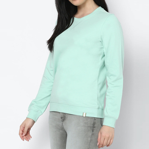 Sudadera de invierno de alta calidad con etiqueta de marca personalizada para mujer, cuello de tela de algodón puro, cálida, ecológica, de secado rápido, suelta, de manga larga - Product Image 3