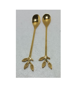 Juego de Cubiertos de Latón al por Mayor con Diseño de Girasol en el Mango, Chapado en Oro, Pulido Espejo, Diseño Moderno, 2 Piezas para Regalos - Product Image 4