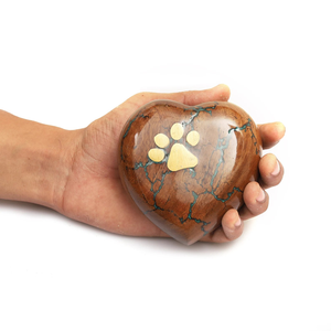 อีพ็อกซี่รูปหัวใจสีฟ้าสำหรับงานศพของสัตว์เลี้ยงและมนุษย์โกศทรงหัวใจสีฟ้าทำด้วยมือขนาดเล็ก - Product Image 3