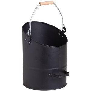 Cubo de carbón de hierro alto y delgado para espacios de chimenea compactos con acabado antiguo y mango de metal arqueado resistente - Product Image 5
