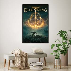 Elden Ring Modern Style Canvas <b>Poster</b> Battlefield of the Fallen Wall Art with Black Frame - Product Image 5