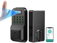 Serrure connectée Tuya avec reconnaissance de la veine palmaire, entrée sans clé, déverrouillage par mot de passe et clé, alimentation d'urgence Type-C pour portes en bois