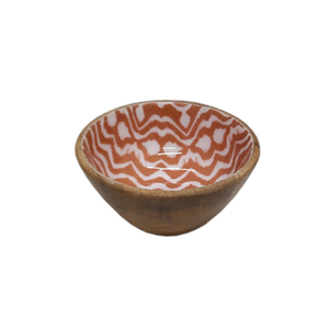 ชามผลไม้ทรงกลมทำจากไม้พิมพ์ลายทำจากธรรมชาติสำหรับวางบนโต๊ะบ้านและโรงแรมอาหารและของว่างชามเสิร์ฟอาหารทำด้วยมือ - Product Image 5