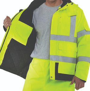 Vêtement de travail de sécurité jaune haute visibilité, uniforme unisexe, doublure en polaire polyester double couche, résistant au feu, respirant, sécurité - Product Image 3