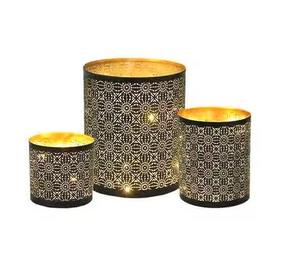 Portavelas Decorativo para el Hogar, Forma Cilíndrica, Decoración Metálica Grabada, Votivo - Product Image 6