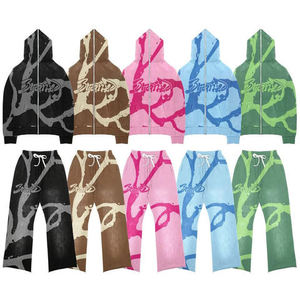 Haute qualité Streetwear blanc survêtements poids lourd unisexe surdimensionné sweats à capuche pantalons de survêtement ensembles personnalisé Baggy 100% coton - Product Image 3