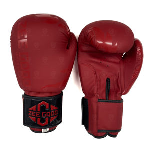 Gants de boxe professionnels en cuir respirant léger de haute qualité 16 oz, rembourrage en mousse, évacuation de l'humidité, fermeture à boucle et crochet - Product Image 2