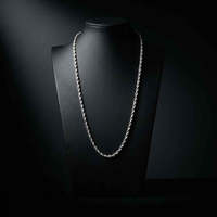 Collier chaîne gourmette cubaine torsadée Miami haut de gamme, finition polie, avec design en spirale entrelacée et fermoir mousqueton sécurisé