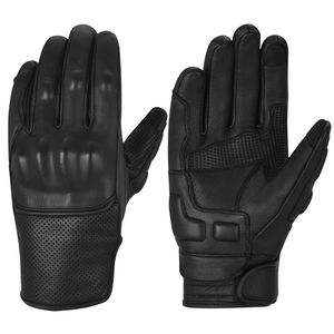 Premium Leather Motorbike Gloves Summer Riding Protective Gear Motorcycle Auto Racing Wear Black Gloves For Men - Product Image 1